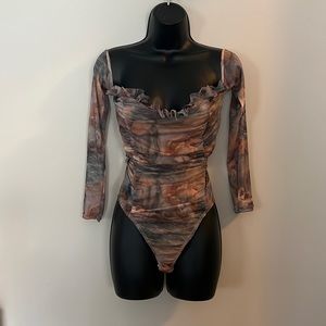 Renaissance Ruffled Sheer Bodysuit -NWB
